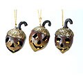 Jack-o-lantern Acorns Ornament (Set of 3)