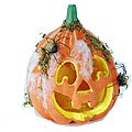 Pumpkin Under Spider Web Decorative Accent Piece