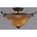 La Perla 3-light Semi-flush Bronze Ceiling Lamp