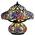 Tiffany-style 3-D Rose Lit Base Lamp