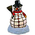 Tiffany-style Snowman Accent Lamp