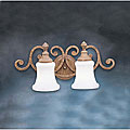 Caramel Slate and White Glass 2-light Bath Fixture