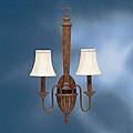 Hazelnut and Silk Shade 2-light Wall Sconce