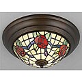Tiffany-style 2-light Flush Mount Ceiling Light