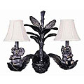 Elephant 2-light Bronze/ Silver Patina Wall Sconce