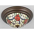 Floral Cut Glass 3-light Flush-mount Fixture