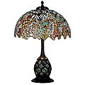 Tiffany-style Wisteria-designed Table Lamp in Bronze Finish