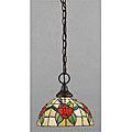 Tiffany-style Bronze Finish Mini Pendent