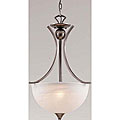 Luxor Brushed Steel Alabaster Glass 3-light Pendant