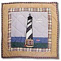 Towers of the Sea Black/ White Lighthouse Toss Pillow