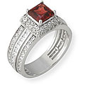 Simon Frank 14k Gold Overlay Garnet and CZ Ring