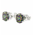 Sterling Silver 6-mm Mystic CZ Round Earrings