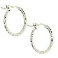14k White Gold Hoop Earrings