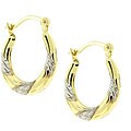 10k Two-tone Gold Hoop Earrings