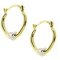 10k Two-tone Gold Hoop Earrings