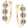 10k Yellow Gold Amethyst Earrings