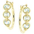 10k Yellow Gold Blue Topaz Earrings