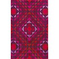 Hand-tufted Mackie Geometric Plum Wool Rug (8' x 11')