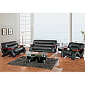 Dolcetto Black Leather 3-piece Furniture Set