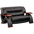Dolcetto Black Leather Loveseat