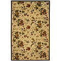 Hand-hooked Pinneapple Leaves Wool Rug (5' x 8')