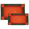 Pumpkin Duo 2-piece Cotton Jacquard Rug Set