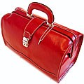 Floto Red Leather Ciabatta Duffel Bag