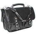 Floto Leather Poste Black Messenger Bag
