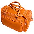 Floto Orange Leather Torino Duffel Bag
