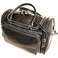 Floto Black Leather Torino Duffle Bag