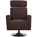 Jet Modern Retro Brown Microfiber Arm Chair