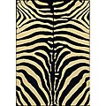 Heat-set Black and White Zebra Rug (5'3 x 7'7)