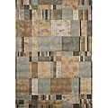 Allusions Green Colorblock Rug (5'4 x 7'8)