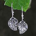Sterling Silver 'Spring Leaves' Earrings (Indonesia)