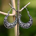 Sterling Silver 'New Moon' Earrings (Indonesia)