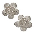 Sterling Silver 'Wild Rose' Clip-on Earrings (Indonesia)