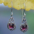 Garnet 'Red Blossoms' Earrings (Indonesia)