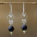 Onyx and Peridot 'Dearest Heart' Earrings (Indonesia)