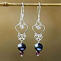 Sterling Silver 'Dearest Heart' Pearl Earrings (Indonesia)