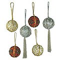 Set of 6 Beaded 'Christmas Joy' Ornaments (India)