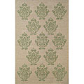 Indoor/ Outdoor Spello Mendhi Green Rug (8' Round)