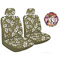 Tan Hibiscus 7-piece Car Accessy Set