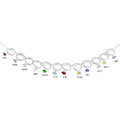 Sterling Silver Synthetic Birthstone Charm Necklace