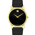 Movado Moderna Mens Black Leather Strap