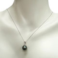 14k Black Tahitian Cultured Pearl Pendant (10-11mm)