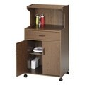 Double Microwave Cart, 25''x20''x49'', Medium Oak
