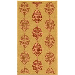 Safavieh St. Martin Damask Natural/ Red Indoor/ Outdoor Rug 2'7 x 5'