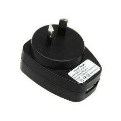 Eforcity Black Premium USB Australia Travel Charger Adapter