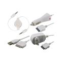 Eforcity AC/ Car Charger/ 3.5mm Audio/ USB Cable for Apple iPhone