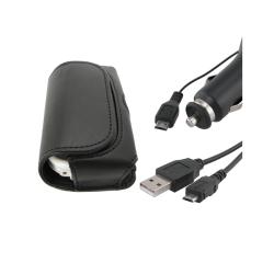 Eforcity Leather Case/ USB Cable/ Car Charger for LG VX9200